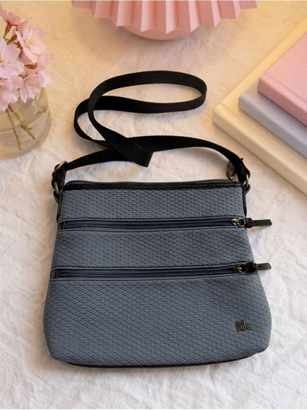 NORDSTROM THE SAK Women’s Olvera 3 Zip Crossbody Bag Steel Gray